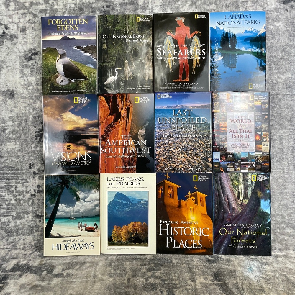National Geographic Hardcover Books Lot of 12 Parks Nature Travel Geography